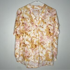 Karlie Short Sleeve Split Neck Oversize Top Size S